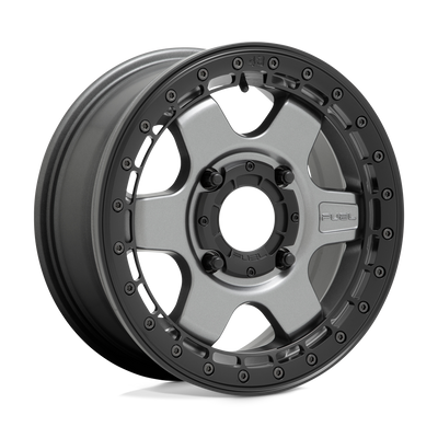 Fuel UTV - D923 BLOCK BEADLOCK - Gunmetal - MATTE GUN METAL WITH BLACK RING - 15" x 6", 38 Offset, 4x156 (Bolt Pattern), 132mm HUB