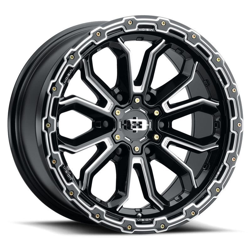 Vision Wheel Off-Road - 405 KORUPT - Black - Gloss Black Milled Spoke - 17" x 9", -12 Offset, 5x139.7 (Bolt Pattern), 108mm HUB