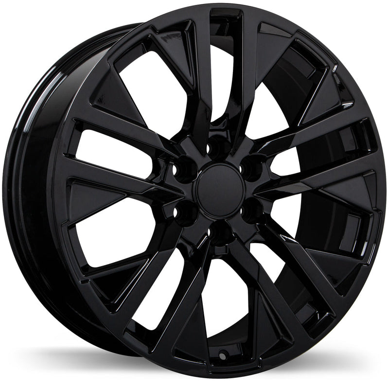 Replika - R246 - Black - Gloss Black - 22" x 9", 28 Offset, 6x139.7 (Bolt Pattern), 78mm HUB