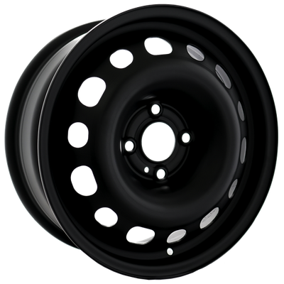 Envy Wheels - NX4 STEEL WHEEL - Black - FLAT BLACK - 16" x 6.5", 45 Offset, 4x108 (Bolt Pattern), 63.4mm HUB