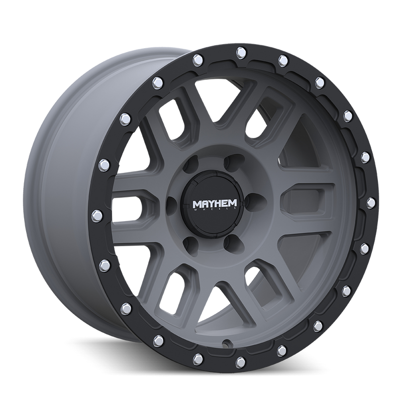 Mayhem - DELTA - Gunmetal - MATTE GUNMETAL WITH MATTE BLACK LIP - 17" x 9", 0 Offset, 6x135 (Bolt Pattern), 87.1mm HUB