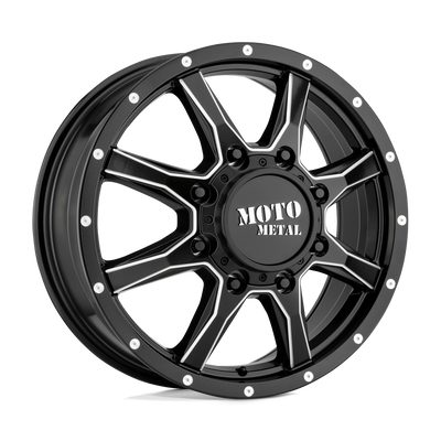 Moto Metal - MO995 - Black - Satin Black Milled - 20" x 8.25", 127 Offset, 8x210 (Bolt Pattern), 154.3mm HUB