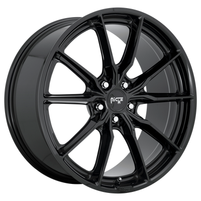 Niche - M240 RAINIER - Black - GLOSS BLACK - 18" x 8", 3 Offset, 5x120 (Bolt Pattern), 72.56mm HUB