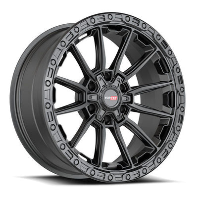 Vortek Offroad - VRT-601 SPARTAN - Black - Matte Black - 22" x 10", -12 Offset, 6x135/139.7 (Bolt pattern), 106.1mm HUB
