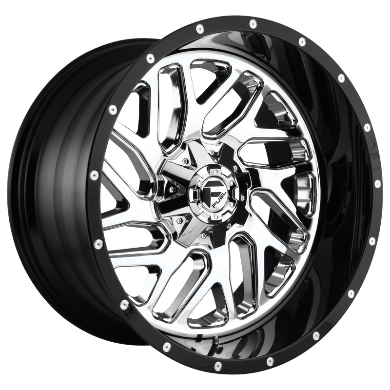 Fuel - D211 TRITON - Chrome - CHROME PLATED GLOSS BLACK LIP - 22" x 14", -7 Offset, 8x170 (Bolt Pattern), 125.1mm HUB
