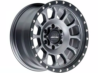 Pro Comp - PA34 ROCKWELL - Grey - Matte Graphite with Black Lip - 17" x 8", 0 Offset, 6x139.7 (Bolt pattern), 108.0mm HUB