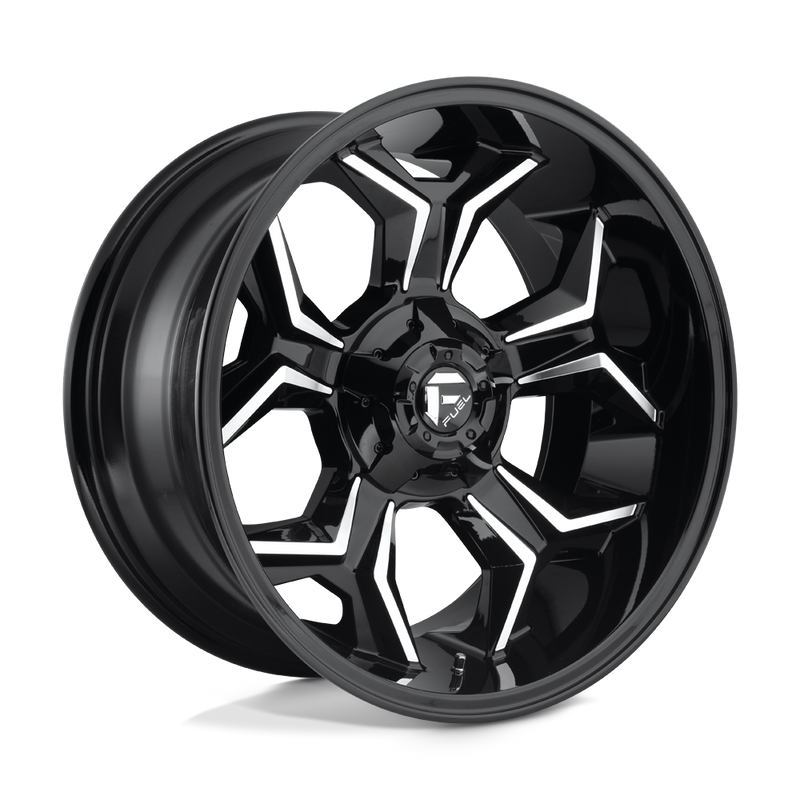 Fuel - D606 AVENGER - Black - GLOSS BLACK MILLED - 20" x 10", -18 Offset, 6x135/139.7 (Bolt Pattern), 106.1mm HUB