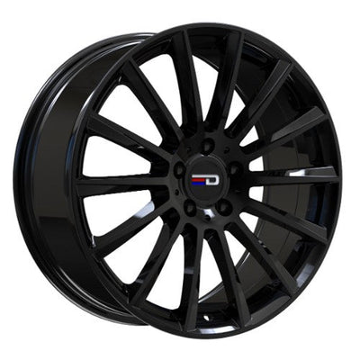 Euro Design - Sacco - Black - Gloss Black - 18" x 7.5", 30 Offset, 5x112 (Bolt Pattern), 66.6mm HUB
