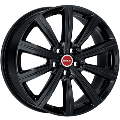 Mak Wheels - BIRMINGHAM - Black - GLOSS BLACK - 19" x 8.5", 45 Offset, 5x108 (Bolt Pattern), 63.4mm HUB