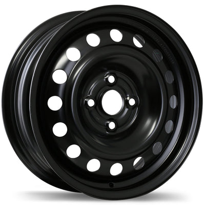 Fast Wheels - Steel - Black - Black - 15" x 5.5", 36 Offset, 4x100 (Bolt Pattern), 54.1mm HUB