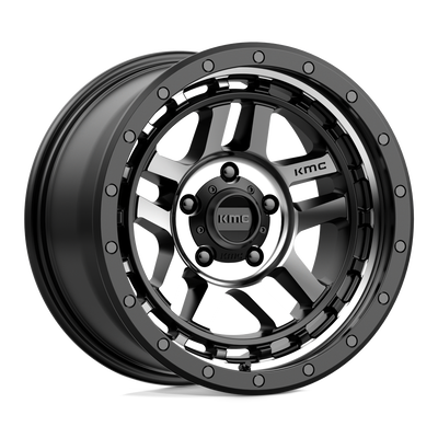 KMC Wheels - KM540 RECON - Black - SATIN BLACK MACHINED - 18" x 8.5", 0 Offset, 5x127 (Bolt Pattern), 78.1mm HUB