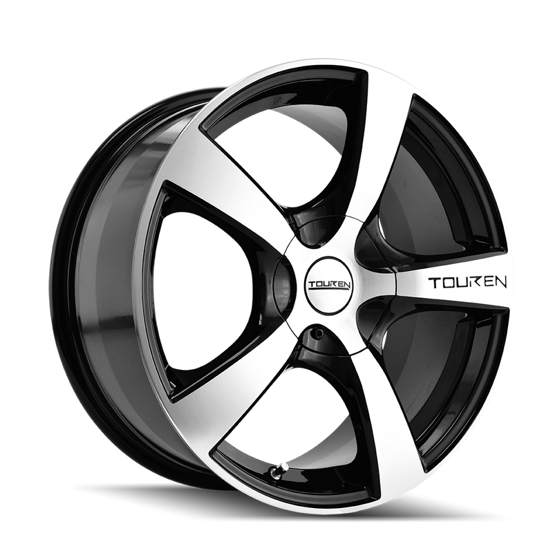Touren - TR9 - Black - BLACK/MACHINED FACE/MACHINED LIP - 16" x 7", 42 Offset, 5x127 (Bolt Pattern), 72.6mm HUB