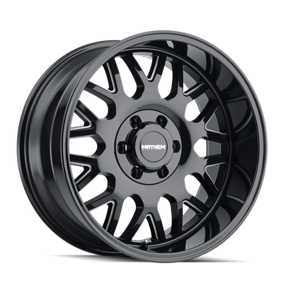 Mayhem - TRIPWIRE - Black - GLOSS BLACK/MILLED SPOKES - 20" x 9", 0 Offset, 5x139.7/150 (Bolt Pattern), 110mm HUB