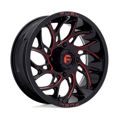Fuel UTV - D779 RUNNER UTV - Black - GLOSS BLACK MILLED CANDY RED - 22" x 7", 0 Offset, 4x137 (Bolt Pattern), 110.1mm HUB
