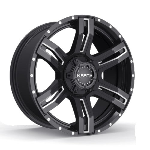 KranK Off-road - Caliper - Black - Gloss Black Milled - 20" x 9", 18 Offset, 5x150 (Bolt Pattern), 110.3mm HUB