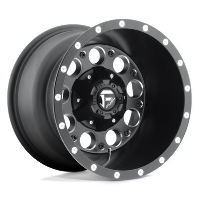 Fuel - D525 REVOLVER - Black - MATTE BLACK MILLED - 15" x 10", -43 Offset, 6x139.7 (Bolt Pattern), 108mm HUB