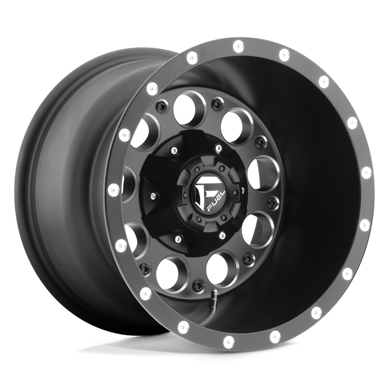 Fuel - D525 REVOLVER - Black - MATTE BLACK MILLED - 15" x 10", -43 Offset, 6x139.7 (Bolt Pattern), 108mm HUB