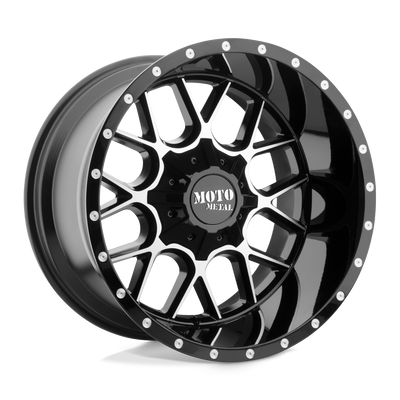 Moto Metal - MO986 SIEGE - Black - Gloss Black Machined - 20" x 9", 0 Offset, 8x165.1 (Bolt Pattern), 125.1mm HUB