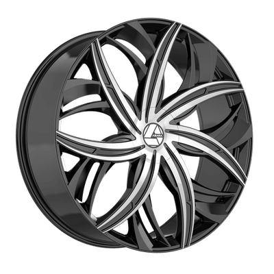 Azara - AZA-541 - Black - Gloss Black Machined - 18" x 8", 35 Offset, 5x112/114.3 (Bolt pattern), 74.1mm HUB