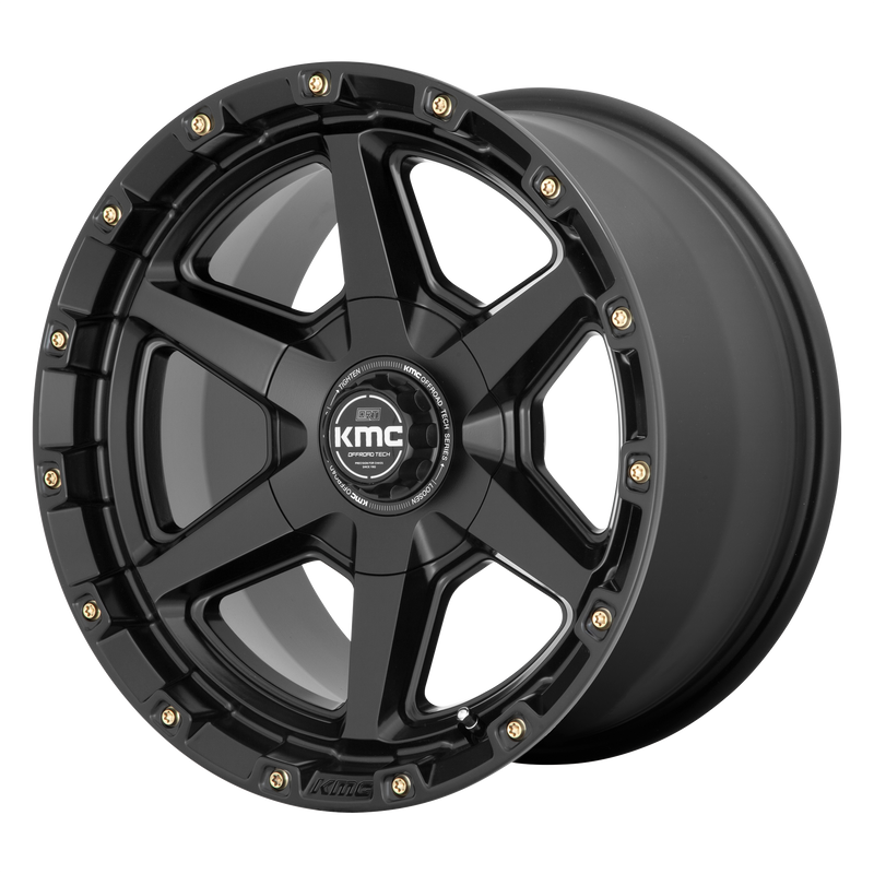 KMC Wheels - KM101 TEMPO - Black - SATIN BLACK - 17" x 9", 0 Offset, 6x135/139.7 (Bolt Pattern), 106.1mm HUB
