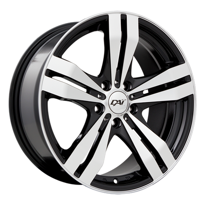 Dai Alloys - Target - Black - Gloss Black - Machined Face - 15" x 6.5", 38 Offset, 4x100 (Bolt Pattern), 54.1mm HUB