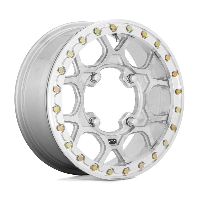 KMC Powersports - KS433 MESA BEADLOCK FORGED - Silver - RAW MACHINED FORGED - 15" x 6", 38 Offset, 4x137 (Bolt Pattern), 99.1mm HUB