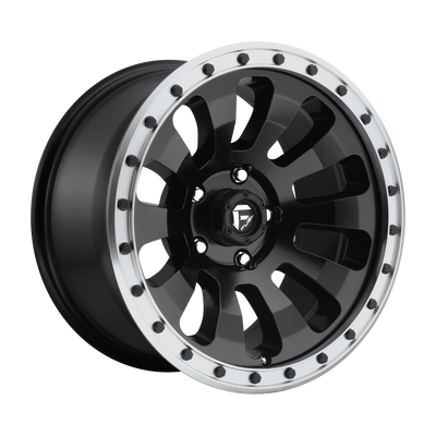 Fuel - D629 TACTIC - Black - MATTE BLACK MACHINED RING - 17" x 9", -12 Offset, 5x127 (Bolt Pattern), 78.1mm HUB