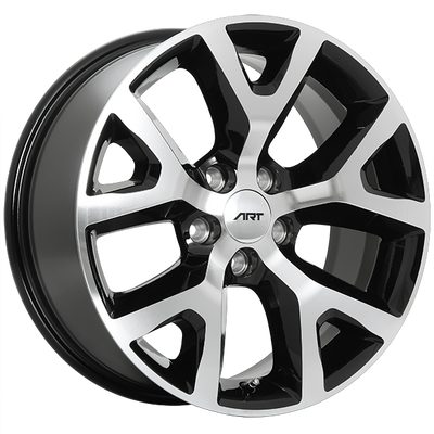 ART - Replica 105 - Black - Gloss Black - Machined Face - 17" x 7.5", 31 Offset, 5x110 (Bolt Pattern), 65.1mm HUB