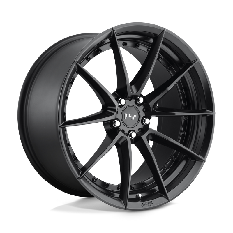 Niche - M196 SECTOR - Black - MATTE BLACK - 19" x 8.5", 35 Offset, 5x114.3 (Bolt Pattern), 72.6mm HUB