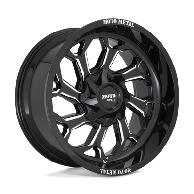 Moto Metal - MO999 - Black - GLOSS BLACK MILLED - 20" x 10", -18 Offset, 8x165.1 (Bolt Pattern), 125.1mm HUB