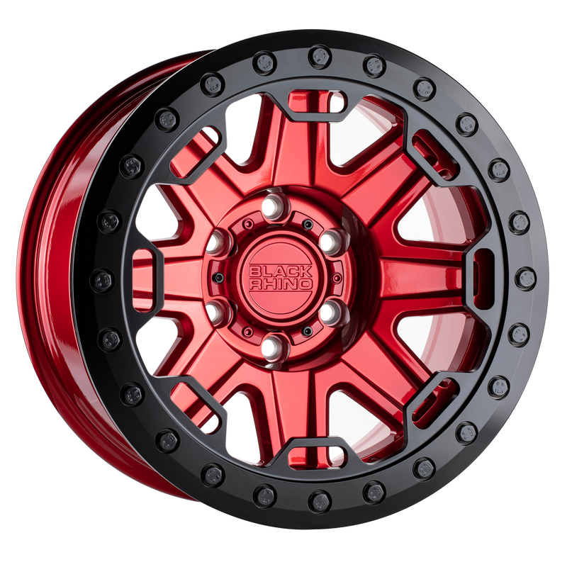 Black Rhino - RIFT BEADLOCK - CANDY RED W/ BLACK RING - 17" x 8.5", -38 Offset, 8x165.1 (Bolt Pattern), 125.1mm HUB