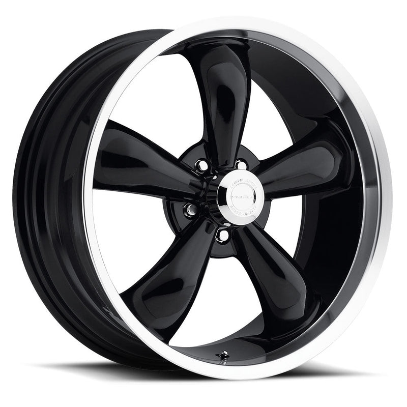 Vision Wheel American Muscle - 142 LEGEND 5 - Black - Gloss Black Machined Lip - 18" x 8.5", 10 Offset, 5x114.3 (Bolt Pattern), 83mm HUB