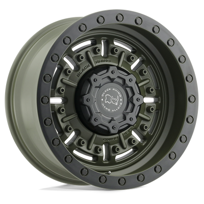 Black Rhino - ABRAMS - OLIVE DRAB GREEN - 18" x 9.5", -18 Offset, 5x127 (Bolt Pattern), 71.5mm HUB