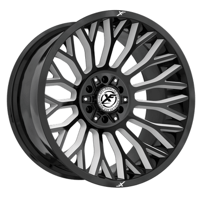 XF Off-Road - XF-237 - Black - Gloss Black Milled - 20" x 10", -12 Offset, 8x165.1/170 (Bolt pattern), 125.2mm HUB