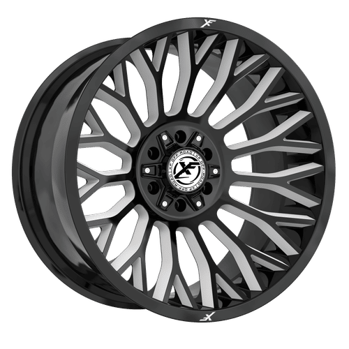 XF Off-Road - XF-237 - Black - Gloss Black Milled - 22" x 12", -44 Offset, 5x127/139.7 (Bolt pattern), 78.1mm HUB