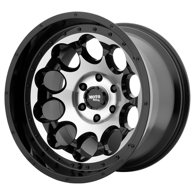 Moto Metal - MO990 ROTARY - Black - Gloss Black Machined - 17" x 9", -12 Offset, 8x170 (Bolt Pattern), 125.1mm HUB