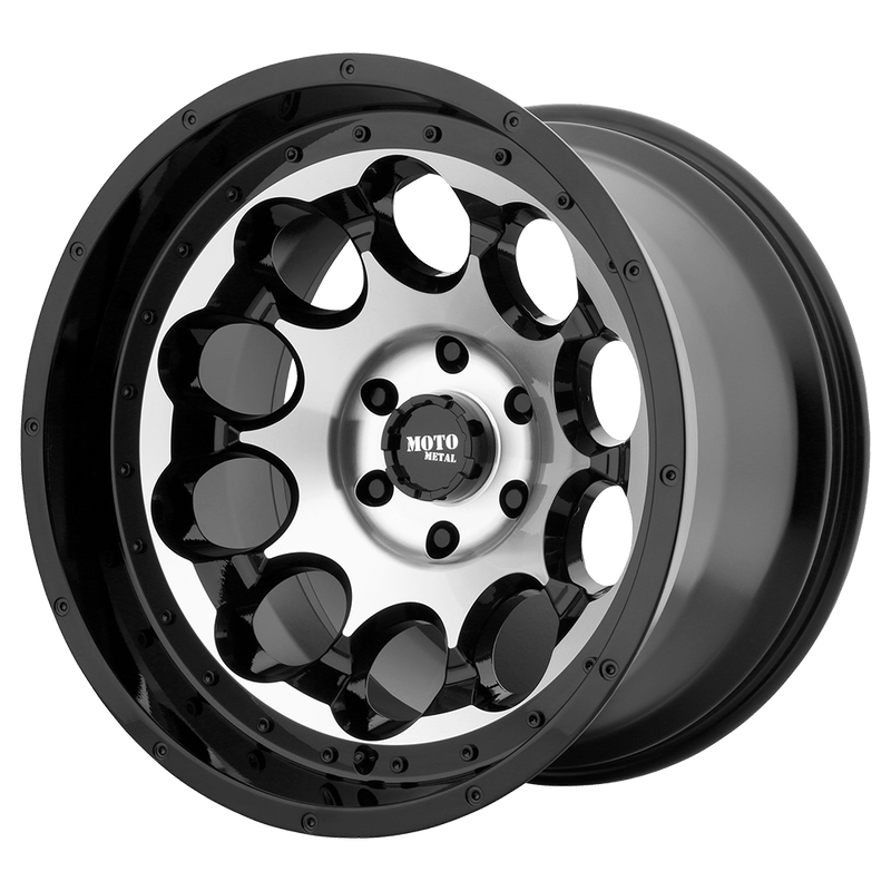 Moto Metal - MO990 ROTARY - Black - Gloss Black Machined - 17" x 9", -12 Offset, 8x170 (Bolt Pattern), 125.1mm HUB