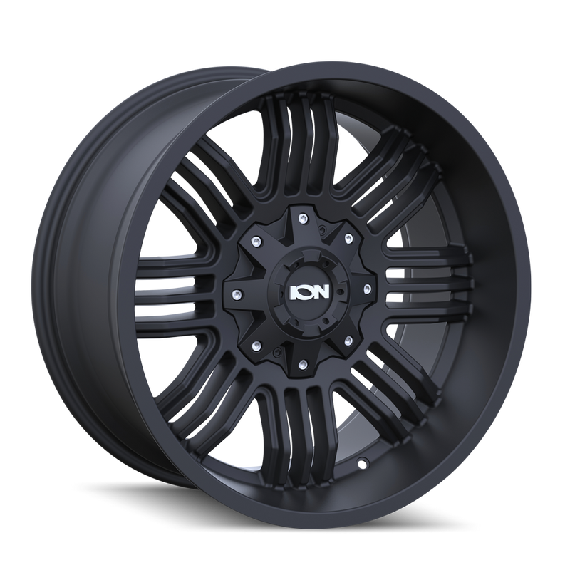 Ion Alloy - 144 - Black - MATTE BLACK - 17" x 9", -12 Offset, 6x135/139.7 (Bolt Pattern), 106mm HUB