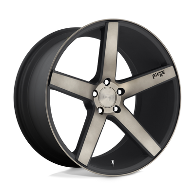 Niche - M134 MILAN - Black - MATTE BLACK MACHINED WITH DOUBLE DARK TINT - 19" x 8.5", 34 Offset, 5x112 (Bolt Pattern), 66.6mm HUB