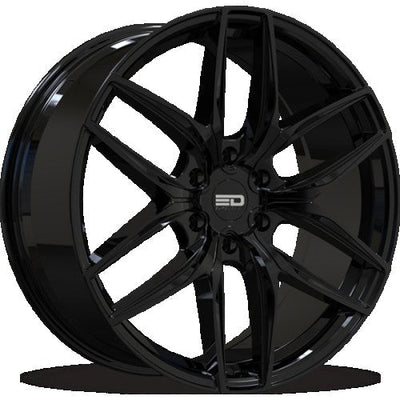Euro Design - Forza 6 - Black - Gloss Black - 20" x 9", 35 Offset, 6x132 (Bolt Pattern), 74.5mm HUB