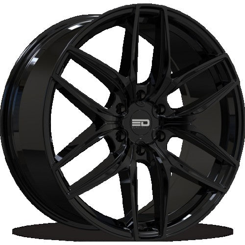Euro Design - Forza 6 - Black - Gloss Black - 20" x 9", 35 Offset, 6x132 (Bolt Pattern), 74.5mm HUB