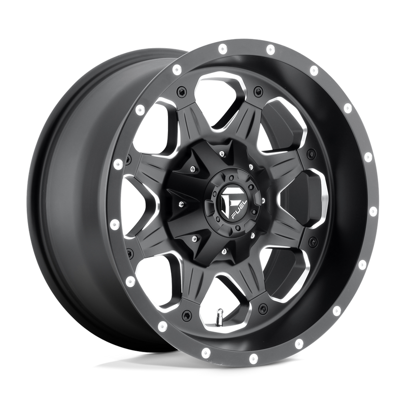 Fuel - D534 BOOST - Black - MATTE BLACK MILLED - 17" x 9", 20 Offset, 6x135/139.7 (Bolt Pattern), 106.1mm HUB