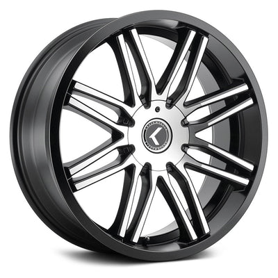 Kraze Wheels - CRAY - Black - BLACK/MACHINED - 20" x 8.5", 20 Offset, 5x115/120 (Bolt Pattern), 73mm HUB