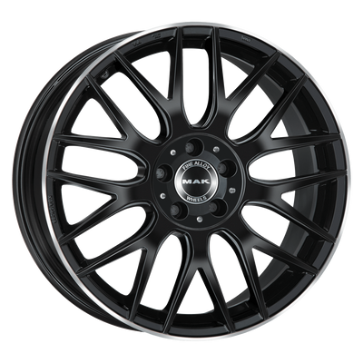 Mak Wheels - ARROW-D - Black - GLOSS BLACK MIRROR RING - 21" x 11", 49 Offset, 5x112 (Bolt Pattern), 66.6mm HUB