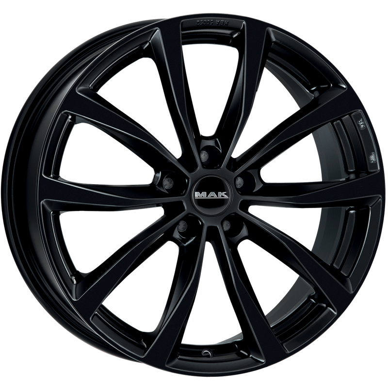 Mak Wheels - WOLF - Black - GLOSS BLACK - 19" x 8", 48 Offset, 5x100 (Bolt Pattern), 56.1mm HUB
