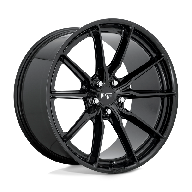 Niche - M240 RAINIER - Black - GLOSS BLACK - 22" x 10.5", 40 Offset, 5x120 (Bolt Pattern), 74.1mm HUB