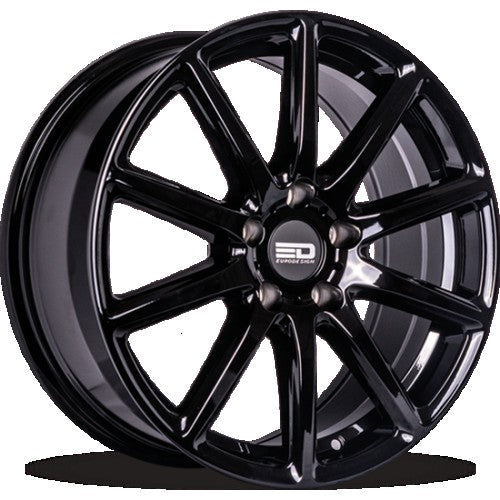 Euro Design - Legend - Black - Gloss Black - 17" x 7.5", 35 Offset, 5x112 (Bolt Pattern), 66.5mm HUB