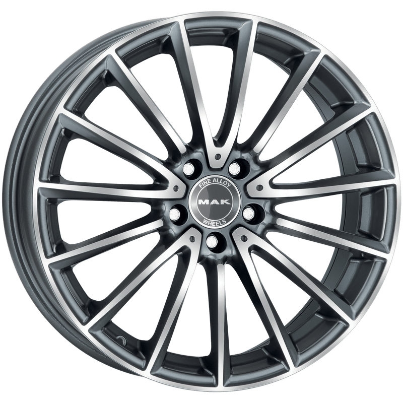 Mak Wheels - KOMET - Gunmetal - GUN MET-MIRROR FACE - 19" x 8", 48 Offset, 5x112 (Bolt Pattern), 66.6mm HUB
