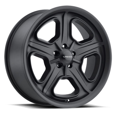 Vision Wheel American Muscle - 147 DAYTONA - Black - Satin Black - 15" x 7", -7 Offset, 5x120.65 (Bolt Pattern), 83mm HUB