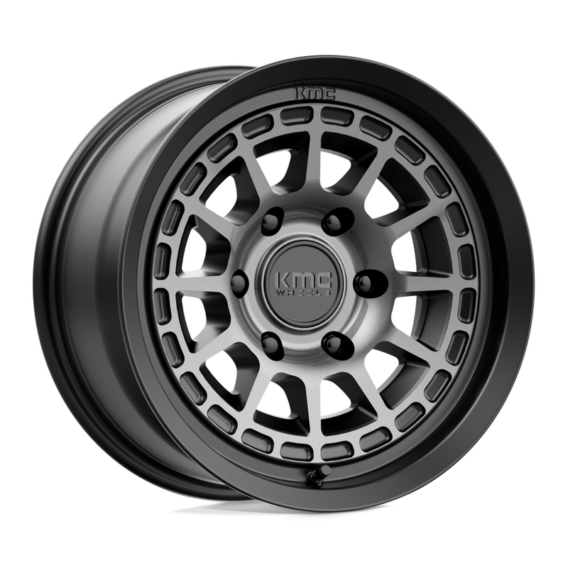 KMC Wheels - KM719 CANYON - Black - SATIN BLACK WITH GRAY TINT - 17" x 8", 20 Offset, 6x139.7 (Bolt Pattern), 106.1mm HUB